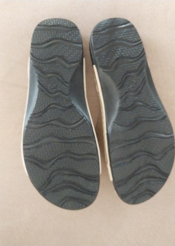 Gri Tokalı Kadın Dolgu Topuk Terlik sifir urun - Görsel 6