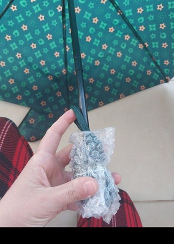 Yeşil Pileli Kadın Şemsiye sifir urun - Görsel 3