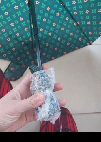 Yeşil Pileli Kadın Şemsiye sifir urun - Görsel 2