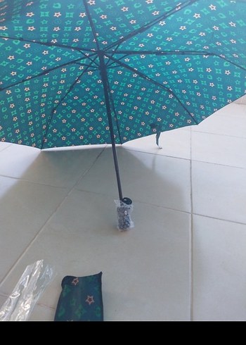 Yeşil Pileli Kadın Şemsiye sifir urun - Görsel 7