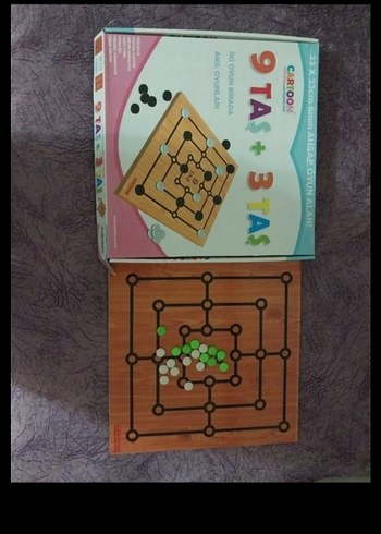 Çok Renkli Ahşap 9 Taş + 3 Taş Zeka Oyunu sifirdan farksiz - Görsel 3