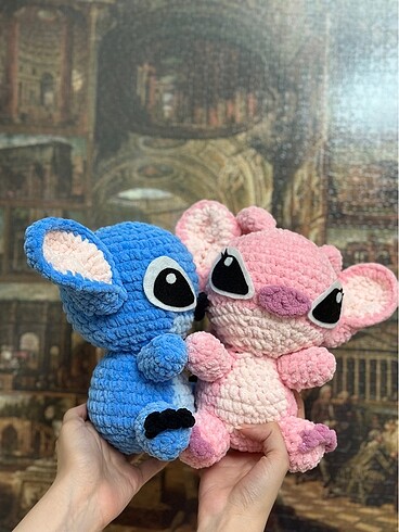 Lilo ve Stitch Angel ve Stitch 2li Peluş Örgü