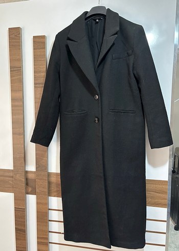 H&M Sikligin Simgesi Siyah Uzun Kaban