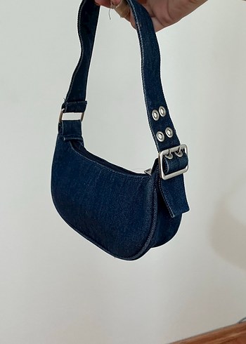 Diğer Tokalı Lacivert Denim Kadın Omuz Çantası