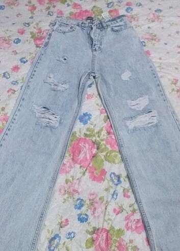 34 Beden mavi Renk Sıfır harika kot jean pantolon