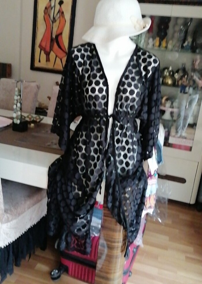 Penti transparan L şahane kimono - Görsel 5