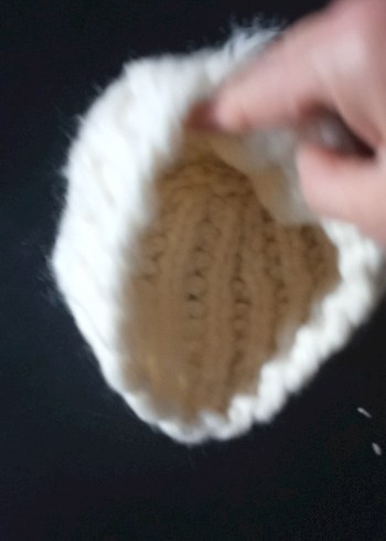 Krem ponponlu hand made - Görsel 5