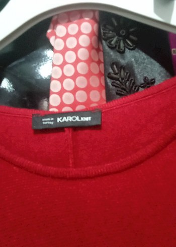 Karol kırmızı triko elbise - Görsel 4