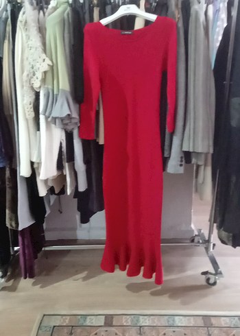 Karol kırmızı triko elbise - Görsel 5