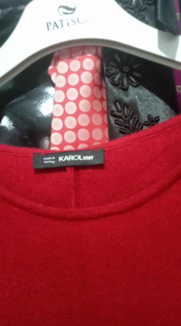 Karol kırmızı triko elbise - Görsel 4