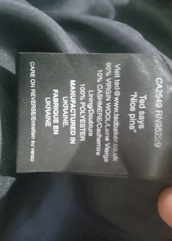 TED BAKER 10%Cashmere,90%Virgine yün - Görsel 13