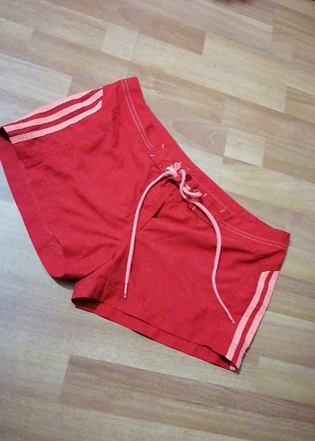 Adidas Kırmızı spor Rahat Kesim Mini Şort