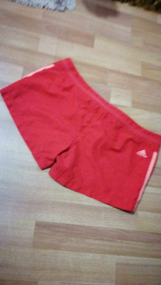 Adidas Kırmızı spor  Rahat Kesim Mini Şort - Görsel 5