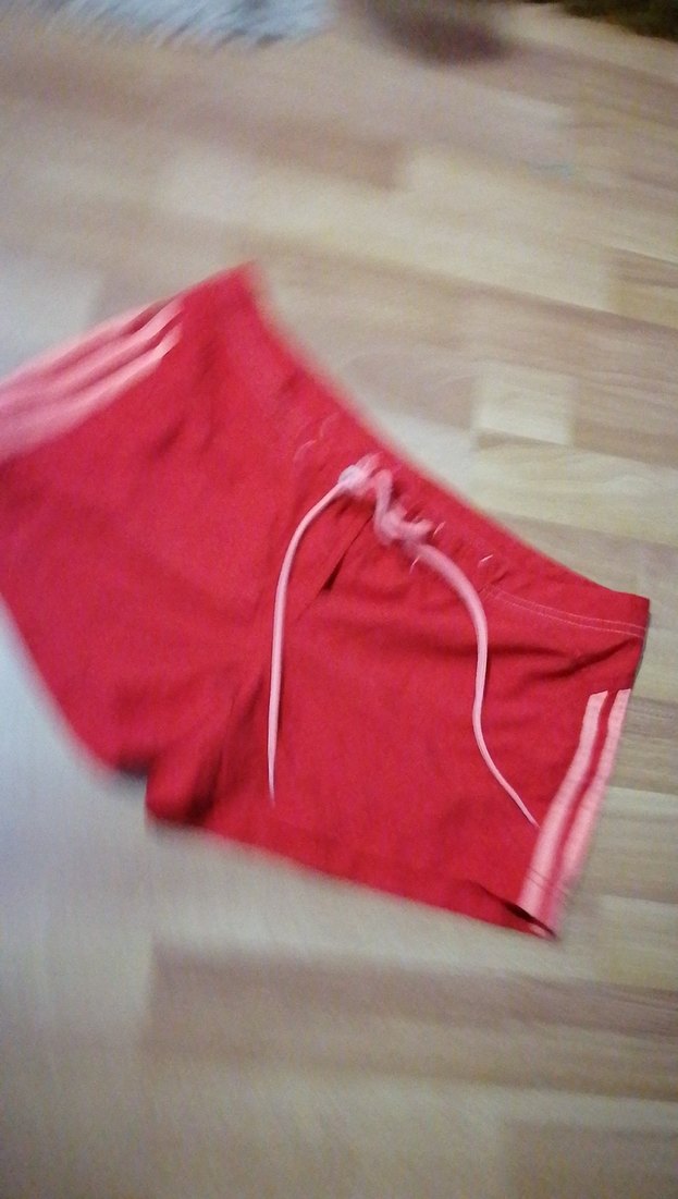 Adidas Kırmızı spor  Rahat Kesim Mini Şort - Görsel 2