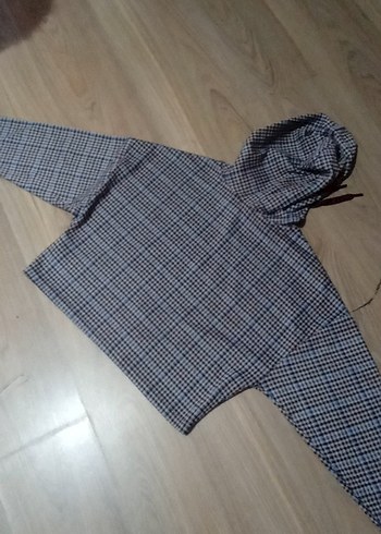 Stradivarius m ekoseli kapüşonlu - Görsel 8