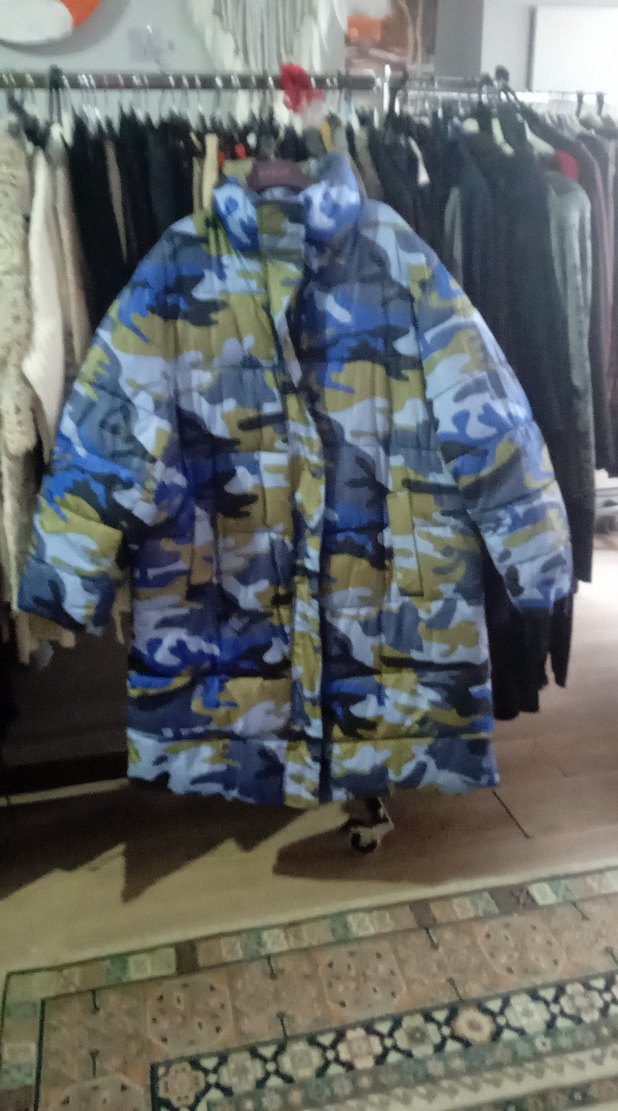 Zara Kamuflaj Desenli Kapitone Ceket Mont, - Görsel 4