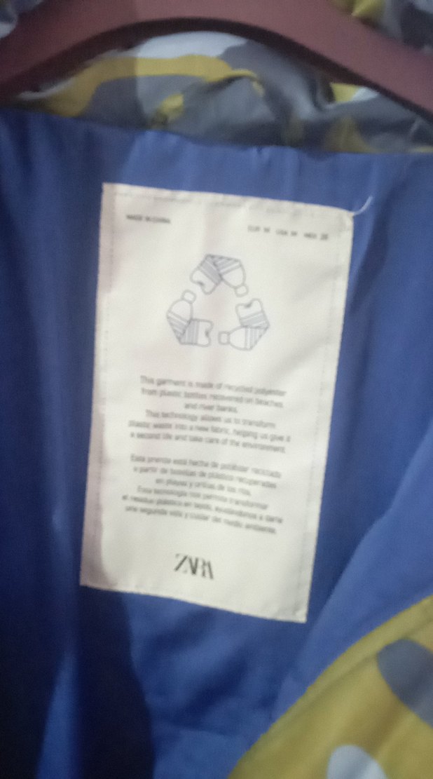 Zara Kamuflaj Desenli Kapitone Ceket Mont, - Görsel 3