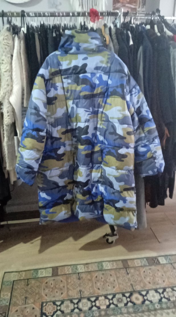 Zara Kamuflaj Desenli Kapitone Ceket Mont, - Görsel 5