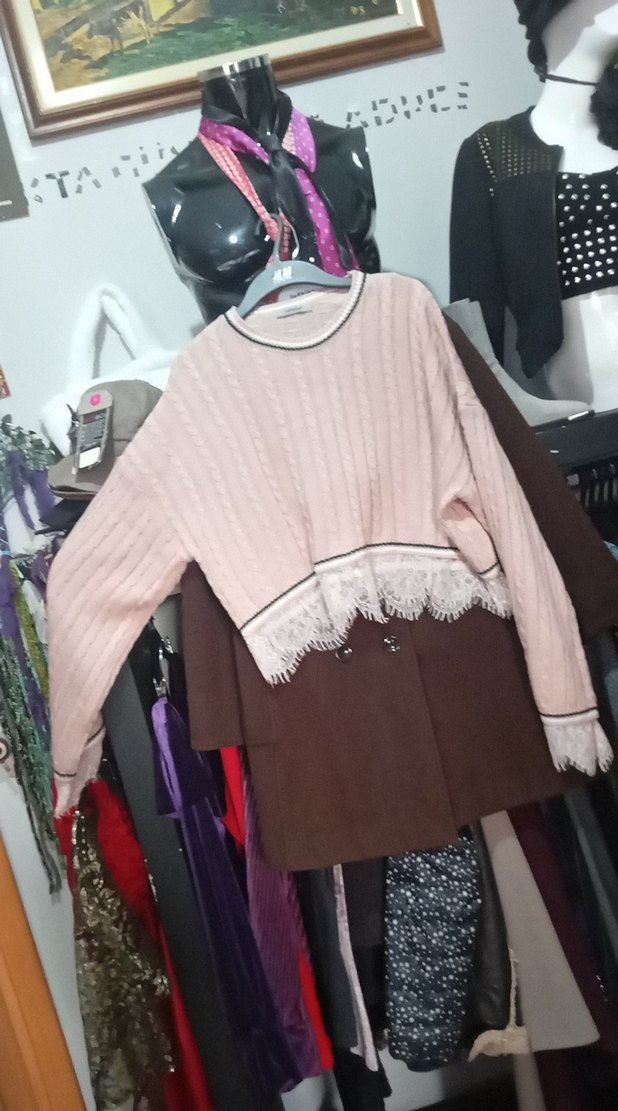 dantelli yün Acrilic içerikli salaş - Görsel 2