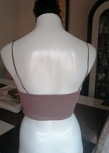 xl Beden çeşitli Renk Bej İnce Askılı Kadın Crop Top