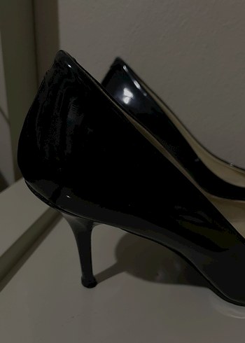 Siyah Rugan Stiletto Topuklu Kadın Ayakkabı - Görsel 2