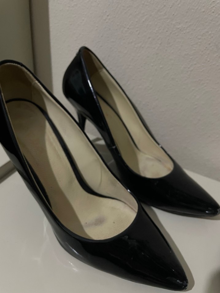 Siyah Rugan Stiletto Topuklu Kadın Ayakkabı - Görsel 3