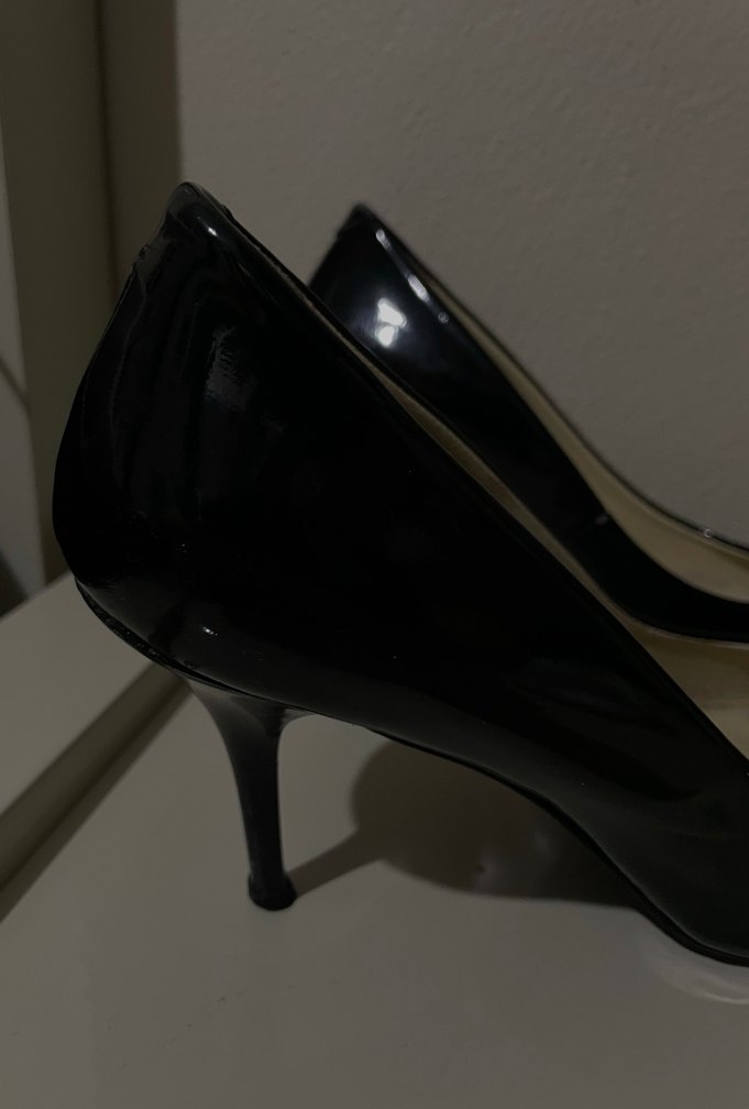 Siyah Rugan Stiletto Topuklu Kadın Ayakkabı - Görsel 2