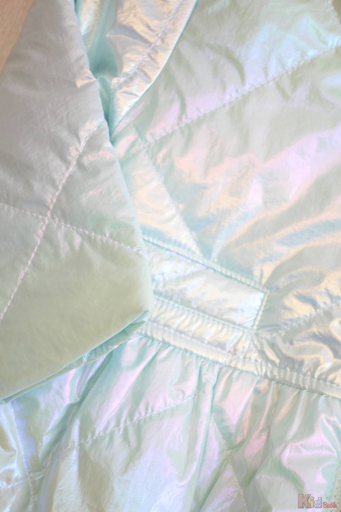 Kız Çocuk Su Yeşili Kapüşonlu Kürklü Mont - Görsel 4