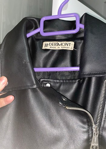 Kadın Siyah Deri Biker Ceket - Görsel 2