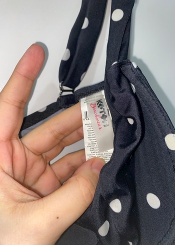 Tokalı Puantiyeli Siyah Bikini Üstü - Görsel 2