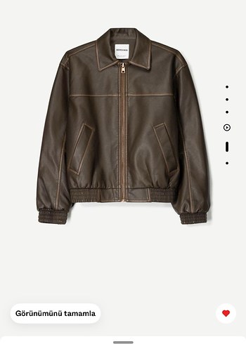 Kahverengi Bershka Deri Ceket