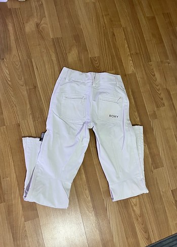 ROXY Beyaz Kadın Pantolon, Fermuarlı, Pamuklu