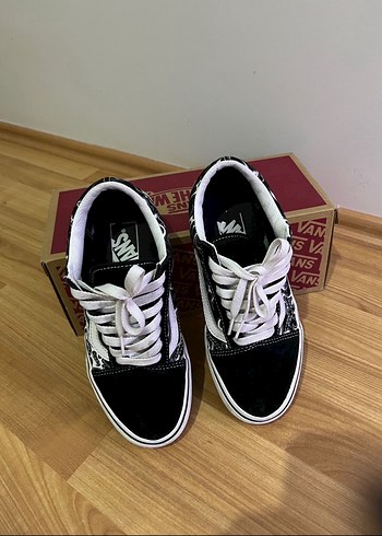 36 Beden Kadın Siyah Beyaz Tie-Dye Platform Vans Spor Ayakkabı
