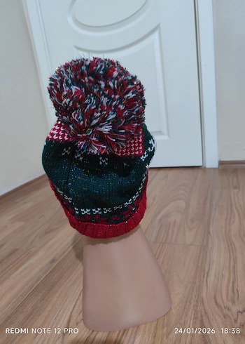 Renkli Örgü Kadın Bere - Görsel 2