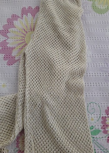 Bej Örgü Kadın Pantolon Bol Kesim - Görsel 2