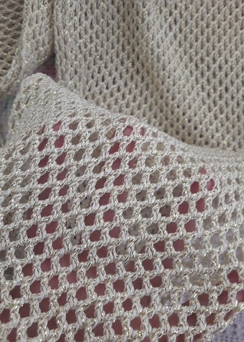 Bej Örgü Kadın Pantolon Bol Kesim - Görsel 4