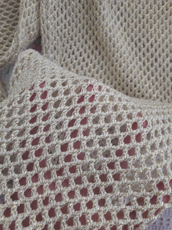 Bej Örgü Kadın Pantolon Bol Kesim - Görsel 4