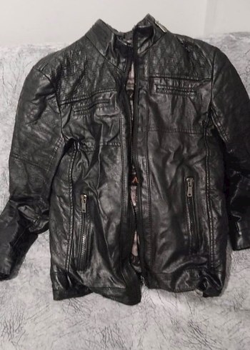 Siyah Deri Biker Ceket - Görsel 2