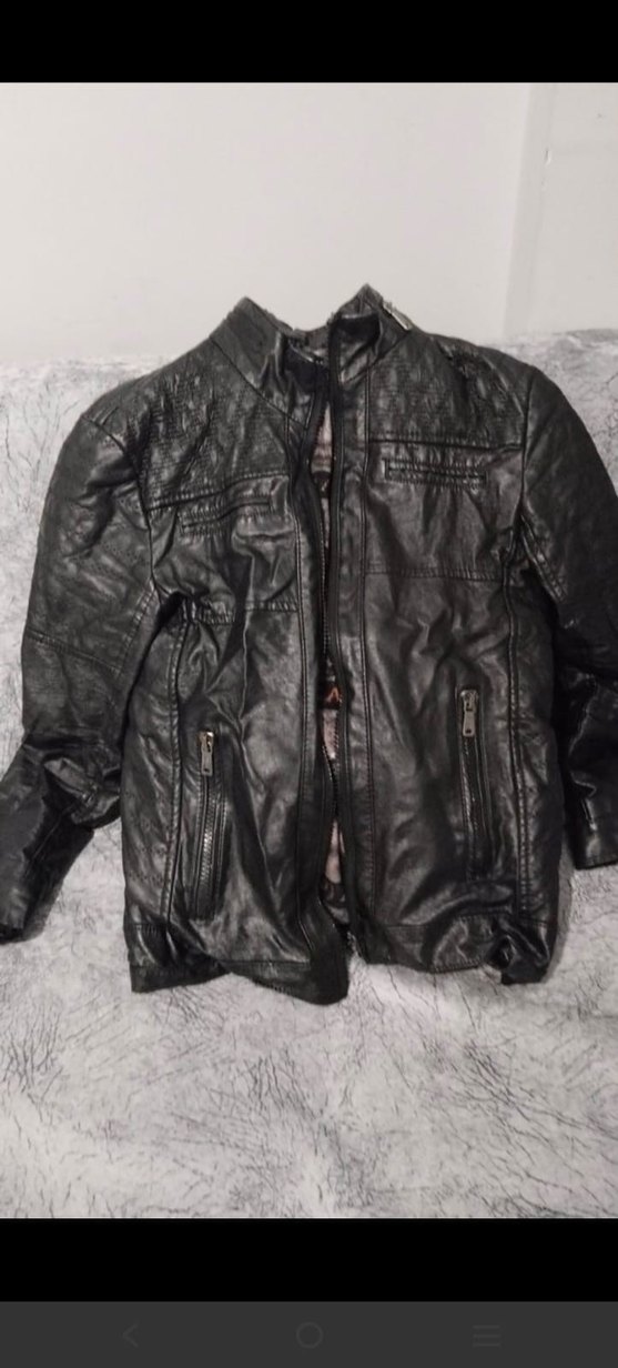 Siyah Deri Biker Ceket - Görsel 2