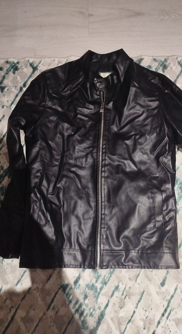 Siyah Deri Biker Ceket - Görsel 2