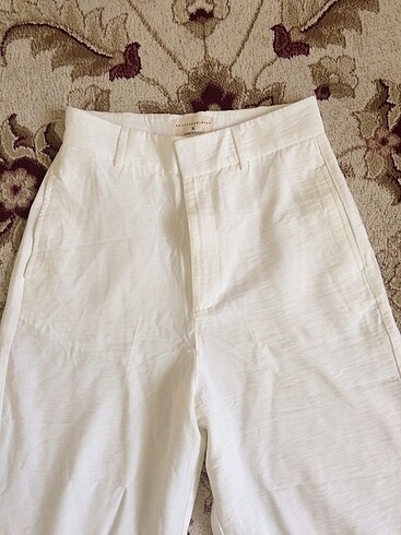 36 Beden beyaz Renk Beyaz keten pantolon