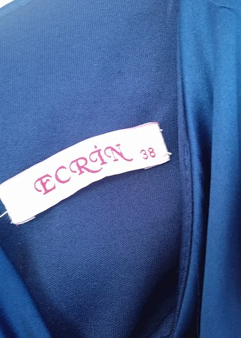 Kadın Saks Mavisi Uzun Drapeli Straplez Gown - Görsel 3