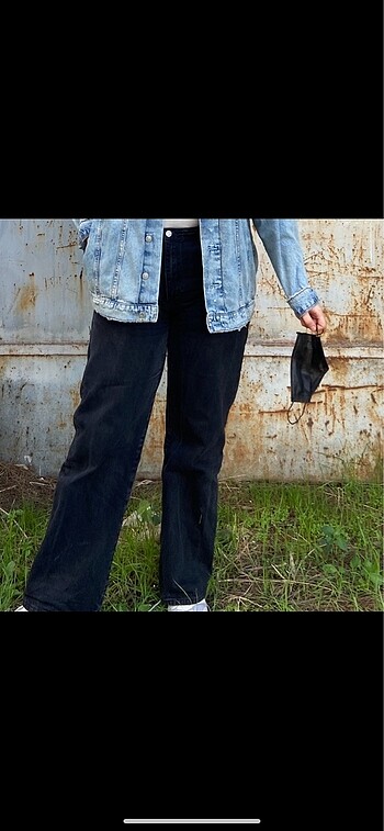 antrasit wide leg jean