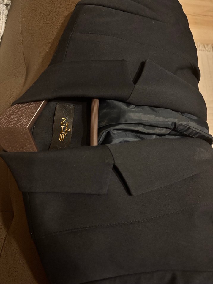 Siyah Kadın Ofis Blazeri, Düğmeli, Normal Boy - Görsel 4