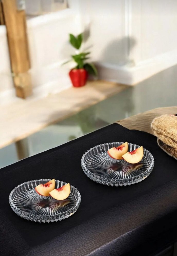 6'lı Kristal Tatlı Tabağı - Görsel 2