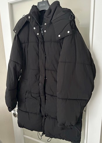 Pull and Bear Siyah Midi Kadin Kislik Mont