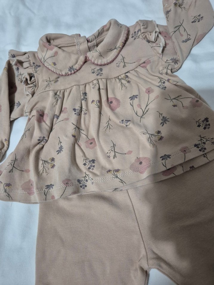 Uzun Kollu Fırfırlı Bebek Kız Takımı - Görsel 2