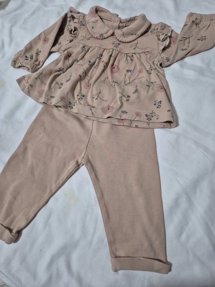 Uzun Kollu Fırfırlı Bebek Kız Takımı - Görsel 3