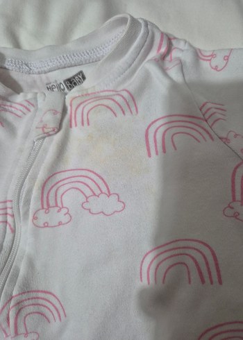 Beyaz Fermuarlı Bebek Kız Tulumu - Görsel 2