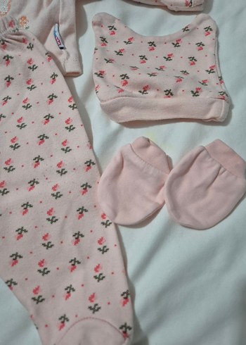 Pembe Örgü Bebek Kız Takımı Uzun Kollu - Görsel 2